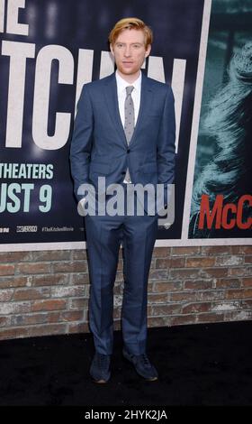 Domhnall Gleeson alla prima mondiale 'The Kitchen' tenutasi al TCL Chinese Theatre il 5 agosto 2019 a Hollywood, Los Angeles. Foto Stock