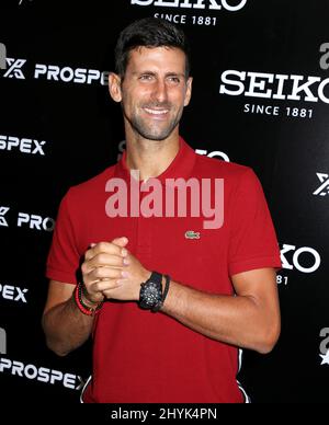 Novak Djokovic visita Macy's Herald Square Foto Stock