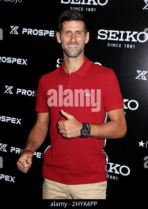 Novak Djokovic visita Macy's Herald Square Foto Stock