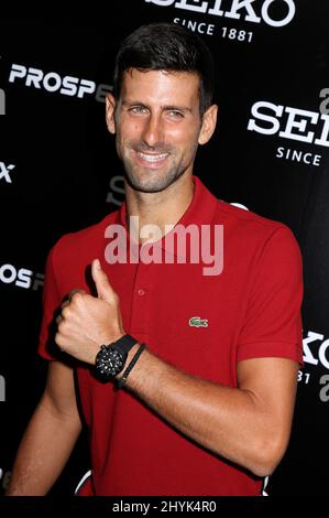 Novak Djokovic visita Macy's Herald Square Foto Stock