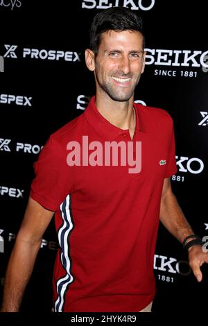 Novak Djokovic visita Macy's Herald Square Foto Stock