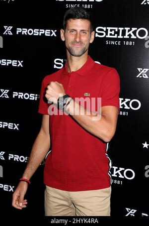 Novak Djokovic visita Macy's Herald Square Foto Stock