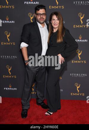 Gregori J. Martin e Wendy Riche arrivano alla ricezione del gruppo Peer di programmazione diurna alla Television Academy il 28 agosto 2019 a North Hollywood, USA. Foto Stock