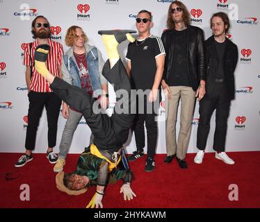 Cage the Elephant al Festival musicale iHeartRadio del 2019 che si tiene presso la T-Mobile Arena Foto Stock