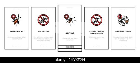 Pest Control Service Treatment Onboarding Icons Set Vector Illustrazione Vettoriale