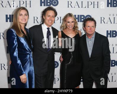 Lauren Bush, David Lauren, Tracy Pollan e Michael J. Fox frequentando la stessa Ralph World Premiere a New York Foto Stock