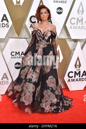 Halsey arriva ai 53rd Annual CMA Awards tenutisi alla Bridgestone Arena il 13 novembre 2019 a Nashville, USA. Foto Stock