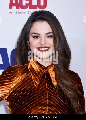 Selena Gomez all'ACLU SoCal's 2019 Bill of Rights Dinner tenuto al Beverly Wilshire Hotel il 17 novembre 2019 a Beverly Hills, Los Angeles. Foto Stock