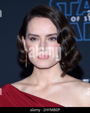 Daisy Ridley partecipa alla prima Mondiale di Star Wars: L'ascesa di Skywalker a Los Angeles Foto Stock