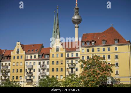 Nikolaiviertel Quarter, Mitte, Berlino, Germania Foto Stock