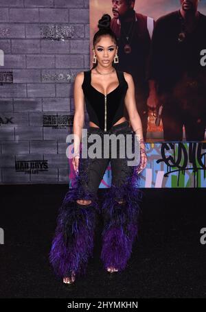 Saweetie alla prima di Los Angeles "Bad Boys for Life" al TCL Chinese Theatre Foto Stock