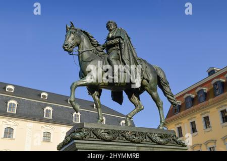 Carl August Monument, Piazza della democrazia, Weimar, Turingia, Germania Foto Stock