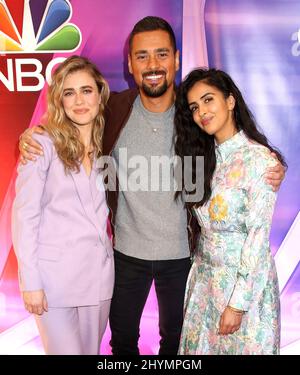 Melissa Roxburgh, J.R. Ramirez & Parveen Kaur ha partecipato al New York Press Junket della NBC tenuto al Four Seasons Hotel il 23 gennaio 2020 a New York City, NY Foto Stock