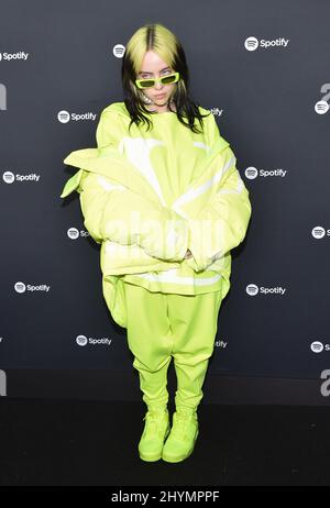 Billie Eilish arriva al Spotify Best New Artist 2020 Party al Lot il 23 gennaio 2020 a West Hollywood, Los Angeles. Foto Stock