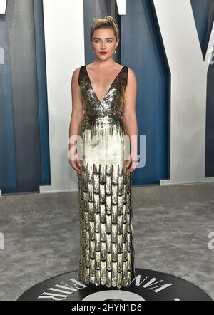 Florence Pugh al Vanity Fair Oscar Party 2020 che si è tenuto presso il Walis Annenberg Center for the Performing Arts il 9 febbraio 2020 a Beverly Hills, Los Angeles. Foto Stock