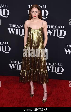 Karen Gillan partecipa alla prima di The Call of the Wild a Los Angeles, California Foto Stock