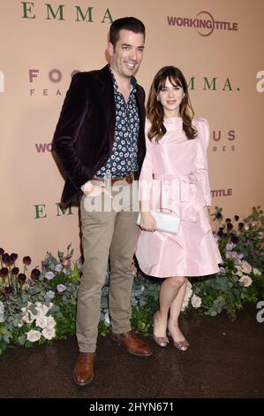 Jonathan Scott e Zooey Deschanel hanno partecipato all'Emma Premier, tenuto presso il Directors Guild of America Theatre di Los Angeles, USA martedì 18 febbraio 2020. Foto Stock