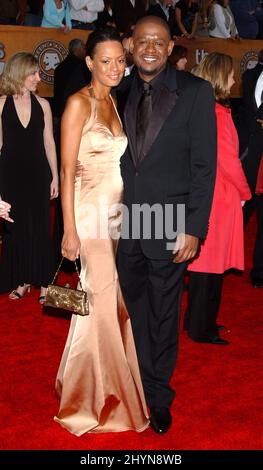 Forest Whitaker e la moglie Keisha partecipano al 13th annuale Screen Actors Guild Awards presso il Shrine Auditorium. Foto: UK Stampa Foto Stock