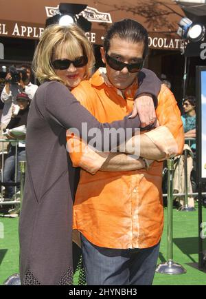 Melanie Griffith & Antonia Banderas partecipano a 'Shrek the Third' LA Premiere tenuto al Mann Village Theatre. Foto: UK Stampa Foto Stock