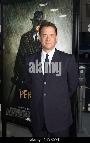 Tom Hanks partecipa alla "Road to Perdition" Premiere a Beverly Hills. Foto: UK Stampa Foto Stock