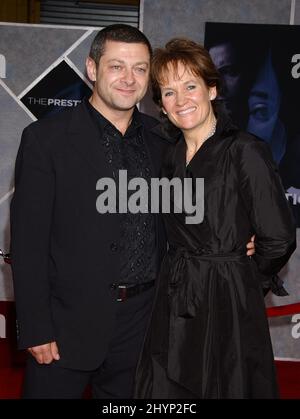 Andy Serkis e Lorraine Ashbourne partecipano alla "Prestige" World Premiere di Hollywood. Foto: UK Stampa Foto Stock