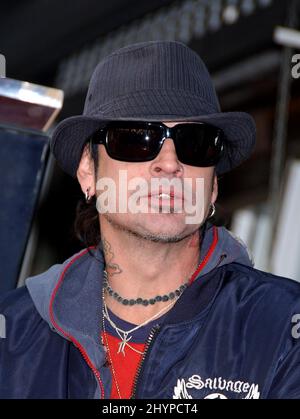 Motley Crue ha ricevuto una stella sulla Hollywood Walk of Fame. Foto: UK Stampa Foto Stock