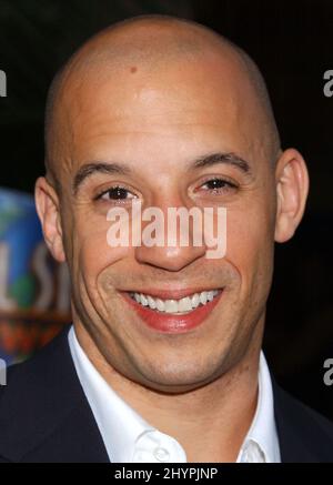 VIN Diesel partecipa alla prima mondiale 'le Cronache di Riddick' in California. Foto: UK Stampa Foto Stock