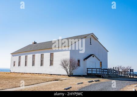 Storica Sandy Hook Chapel, Fort Hancock, New Jersey, USA Foto Stock