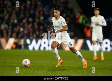 LONDRA, Regno Unito, MARZO 14: Rodri di Manchester City durante la Premier League tra Crystal Palace e Manchester City al Selhurst Park Stadium, Foto Stock