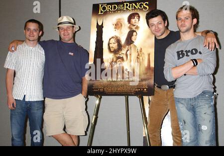 ELIJAH WOD, ANDY SERKIS, DOMINIC MONAGHAN & SEAN ASTIN PARTECIPANO AL 2003 SAN DIEGO COMIC-CON. IMMAGINE: STAMPA UK Foto Stock