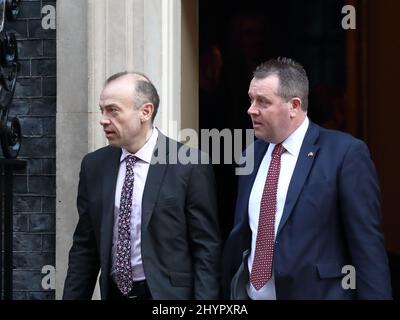 Londra, Regno Unito. 15th Mar 2022. Leader della Camera dei Comuni Mark Spencer che parte dopo la riunione settimanale del gabinetto al n. 10 Downing Street. Credit: Uwe Deffner/Alamy Live News Foto Stock