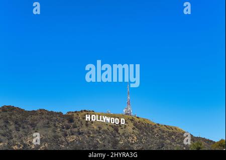 Hollywood Sign durante l'hollywoodiano Covid 19 il 11 aprile 2020 a Hollywood, CA. Foto Stock