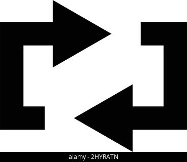 Frecce rotanti. Frecce di circolazione. Riciclare o ripetere. Vettore modificabile. Illustrazione Vettoriale