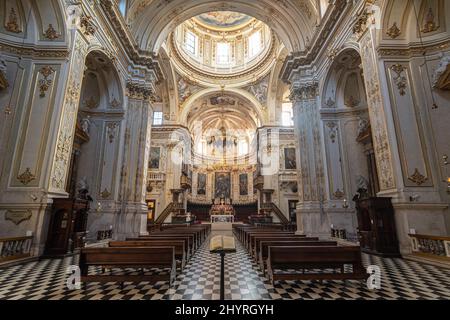 Il Duomo o Duomo di Bergamo nella città alta di Bergamo, Lombardia, Italia Europa Foto Stock