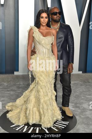 Kim Kardashian e Kanye West al Vanity Fair Oscar Party 2020 tenuto presso il Walis Annenberg Center for the Performing Arts il 9 febbraio 2020 a Beverly Hills, CA. - Arroyo/AFF-USA.com Foto Stock