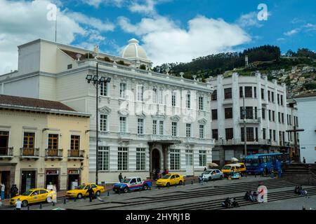 Vista di Casa Gangotena, un hotel boutique nel centro storico della città, vicino a Plaza de San Francisco, Quito, Ecuador. Foto Stock