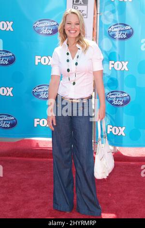 Jeri Ryan partecipa al Grand finale della stagione 7th dell'American Idol, tenutosi al Nokia Theatre di Los Angeles. Foto Stock