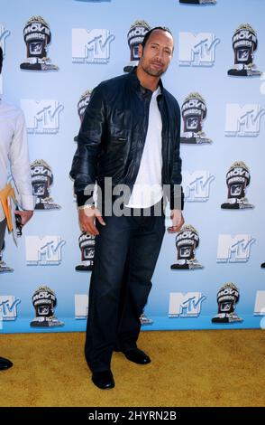 Dwayne 'The Rock' Johnson arriva agli MTV Movie Awards 2008, Universal Studios, Los Angeles. Foto Stock