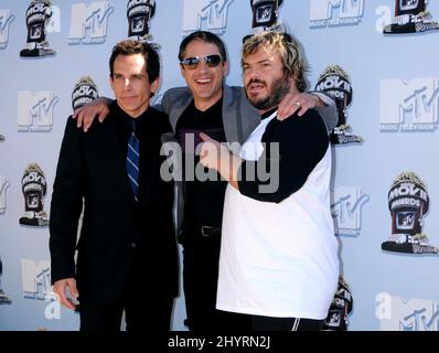 Robert Downey Jr, Jack Black e ben Stiller arrivano agli MTV Movie Awards 2008, Universal Studios, Los Angeles. Foto Stock