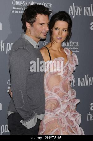 Kate Beckinsale e Len Wiseman in arrivo al 4th Annual Pink Party, tenutosi a Hanger 8 presso l'aeroporto di Santa Monica, Los Angeles. *** Didascalia locale *** Foto Stock