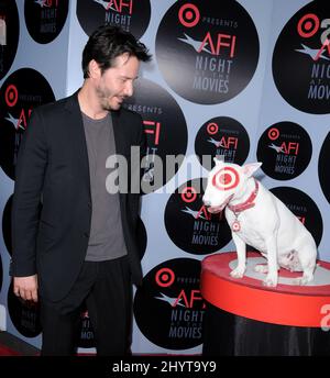 Keanu Reeves frequent TARGET presenta AFI Night at the Movies, Los Angeles. Foto Stock