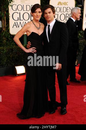 Jennifer Carpenter e Michael C. Hall al Golden Globe Awards 66th al Beverly Hilton Hotel. Foto Stock