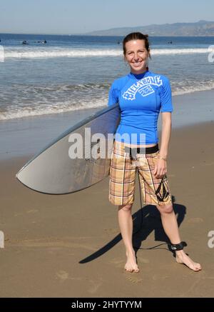 Tanna Frederick al 'Project Save Our Surf' 1st Annual Surfathon tenutosi a Santa Monica Beach, California, USA. Foto Stock