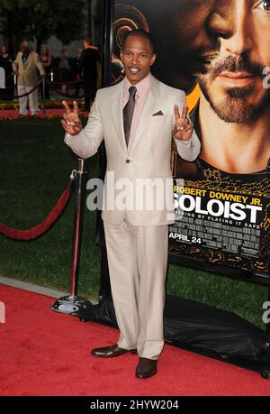 Jamie Foxx al 'solista' Los Angeles Premiere tenuto presso Paramount Studios, Hollywood, USA. Foto Stock