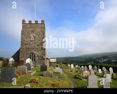 Chiesa di San Symphorian, Forrabury, Boscastle, Cornovaglia. Foto Stock