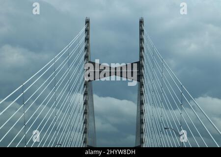Vista del Talmadge Memorial Bridge a Savannah, Georgia Foto Stock