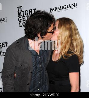 Davis Guggenheim ed Elisabeth Shue al dopo partito al Palomar Hotel dopo la prima di 'potrebbe essere forte' a Los Angeles, USA Foto Stock