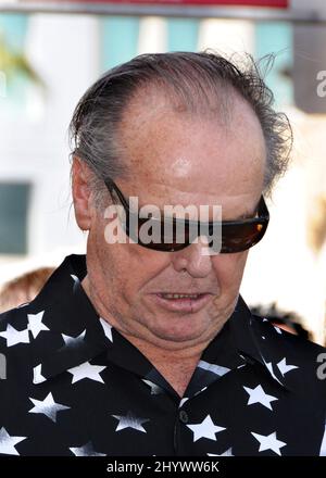 Jack Nicholson partecipa alla cerimonia di premiazione dell'attore Dennis Hopper con una stella sulla Hollywood Walk of Fame a Hollywood, Los Angeles Foto Stock