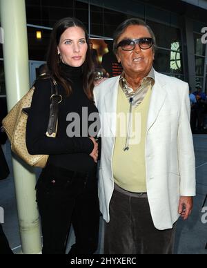 Robert Evans alla prima di 'Middle Men' tenuta all'Arclight Theatre di Los Angeles, USA. Foto Stock