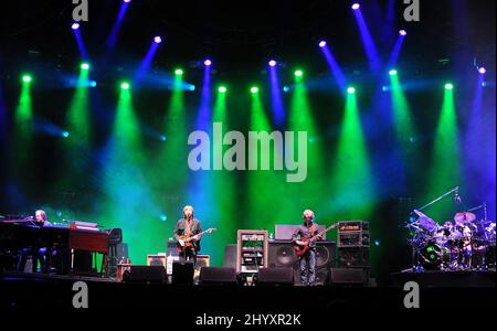 Page McConnell, Trey Anastasio, Mike Gordon, Jon Fishman e Phish all'Austin City Limits Music Festival che si tiene presso lo Zilker Park di Austin, Texas Foto Stock